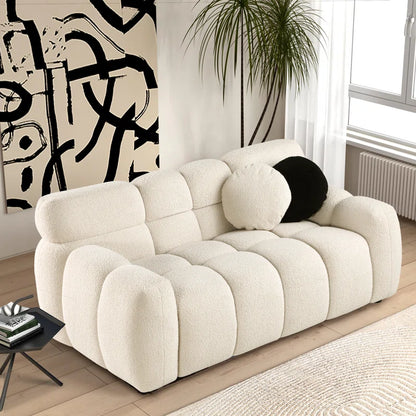 Luxury Sofa Sets: Cosy 2-Piece Sofa and Loveseat Set with Plush Bouclé Upholstery