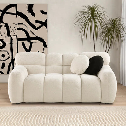 Luxury Sofa Sets: Cosy 2-Piece Sofa and Loveseat Set with Plush Bouclé Upholstery