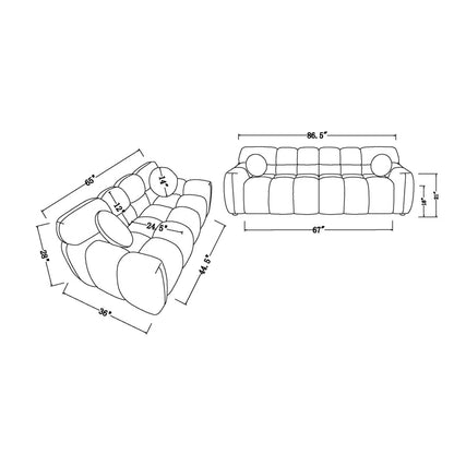 Luxury Sofa Sets: Cosy 2-Piece Sofa and Loveseat Set with Plush Bouclé Upholstery