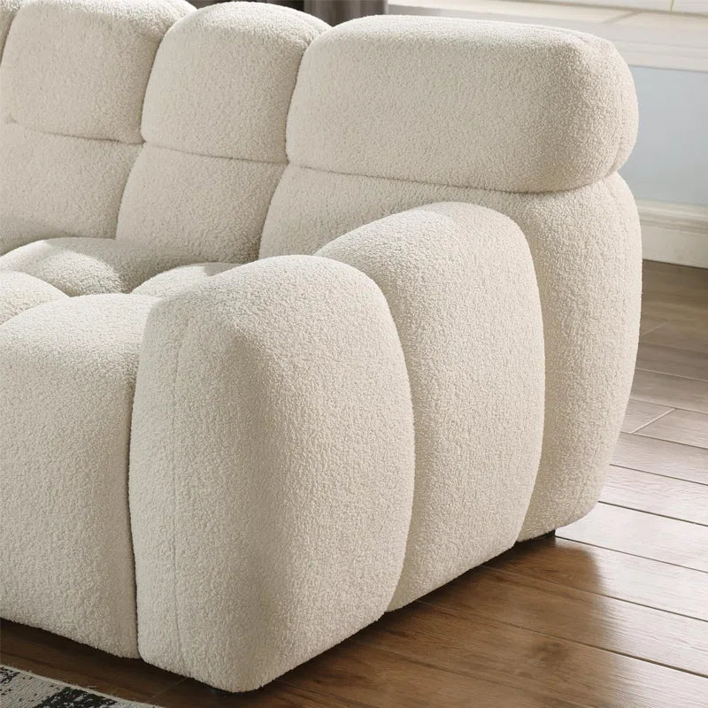 Luxury Sofa Sets: Cosy 2-Piece Sofa and Loveseat Set with Plush Bouclé Upholstery
