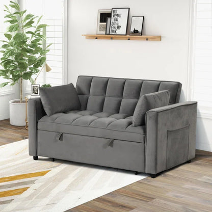 Luxury Sofa Sets: Convertible Velvet Loveseat Set with Chair & Ottoman
