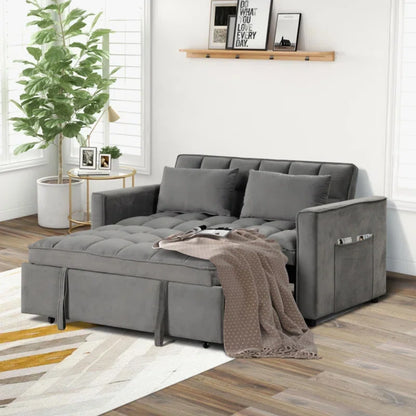 Luxury Sofa Sets: Convertible Velvet Loveseat Set with Chair & Ottoman