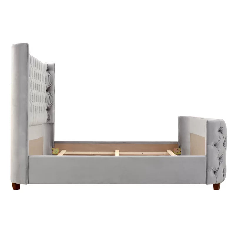 King Size Bed: New Design Upholstered Bed Gray