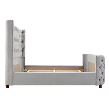 King Size Bed: New Design Upholstered Bed Gray