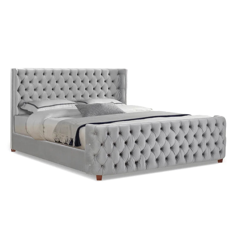 King Size Bed: New Design Upholstered Bed Gray