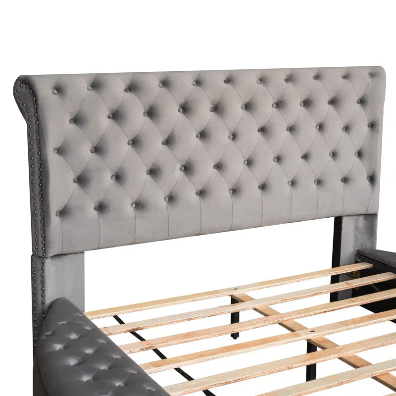King Size Bed: Round Shape Storage Bed