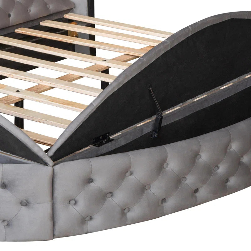 King Size Bed: Round Shape Storage Bed