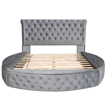 King Size Bed: Round Shape Storage Bed