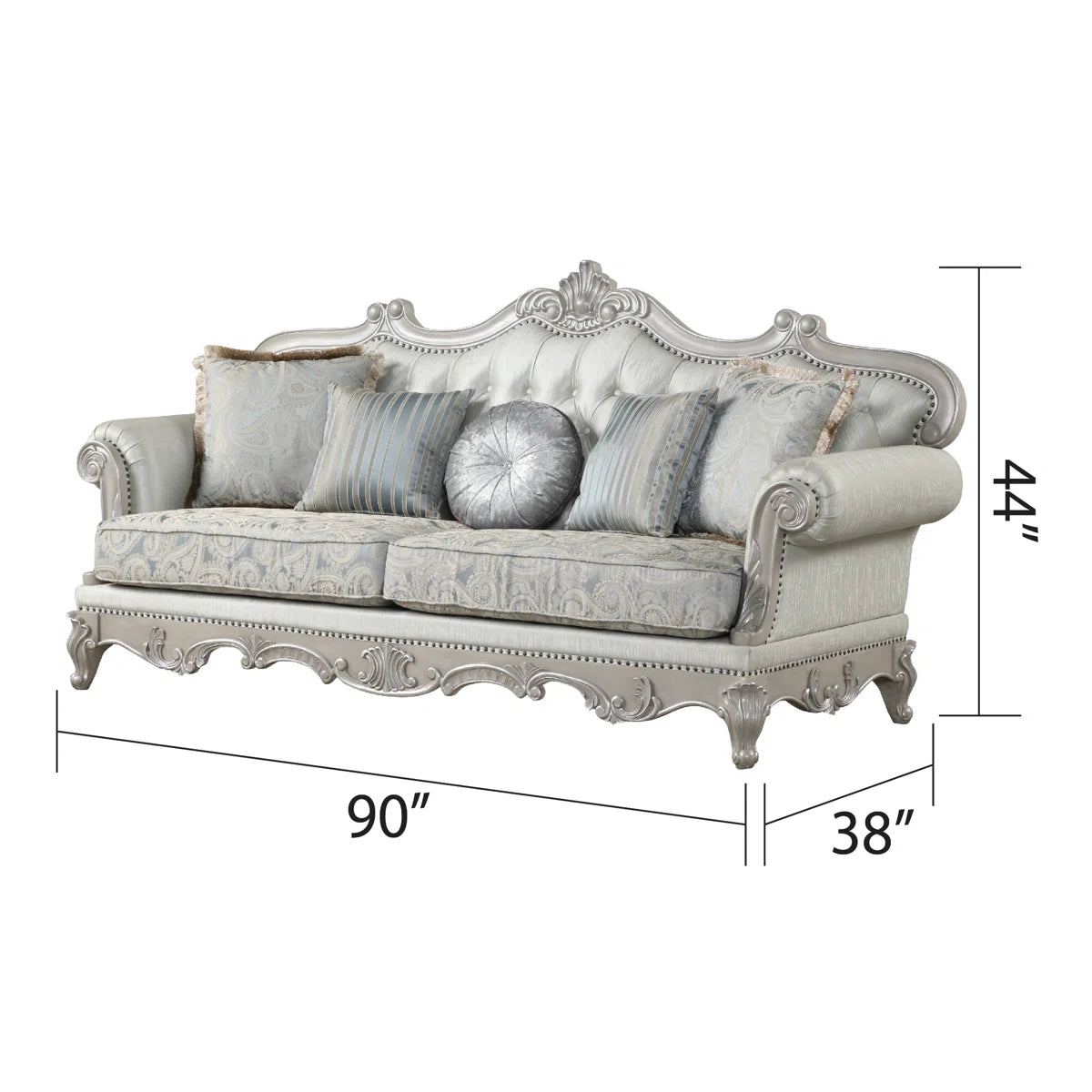 7 Seater Sofa Set:  5-Piece Living Room Furniture Set with Sofa