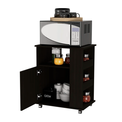 Microwave Stands:  Single-door, three-sided store unit kit smaller cabinet