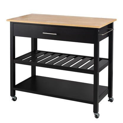 Kitchen Rack: Kitchen Island Cart with Open Shelves, Towel Rack, and Adjustable Storage
