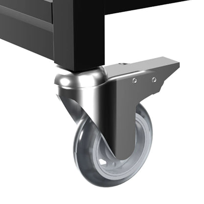 Kitchen Rack: Kitchen Island Rolling Cart Island with Stainless Steel Top and Locking Wheels