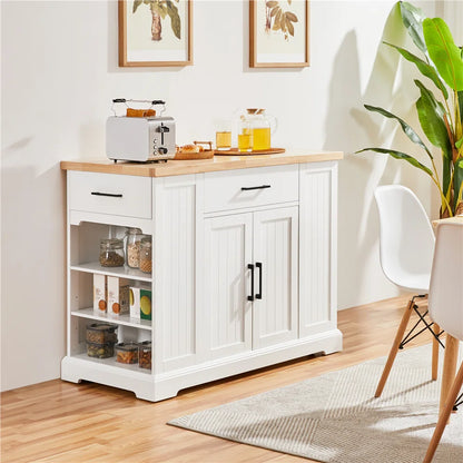 Kitchen Rack: Kitchen Island with Solid Wood Top