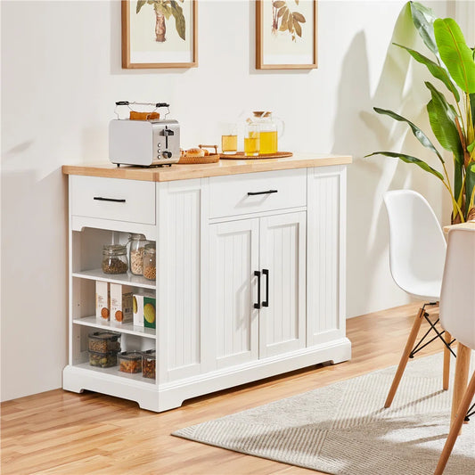 Kitchen Rack: Kitchen Island with Solid Wood Top