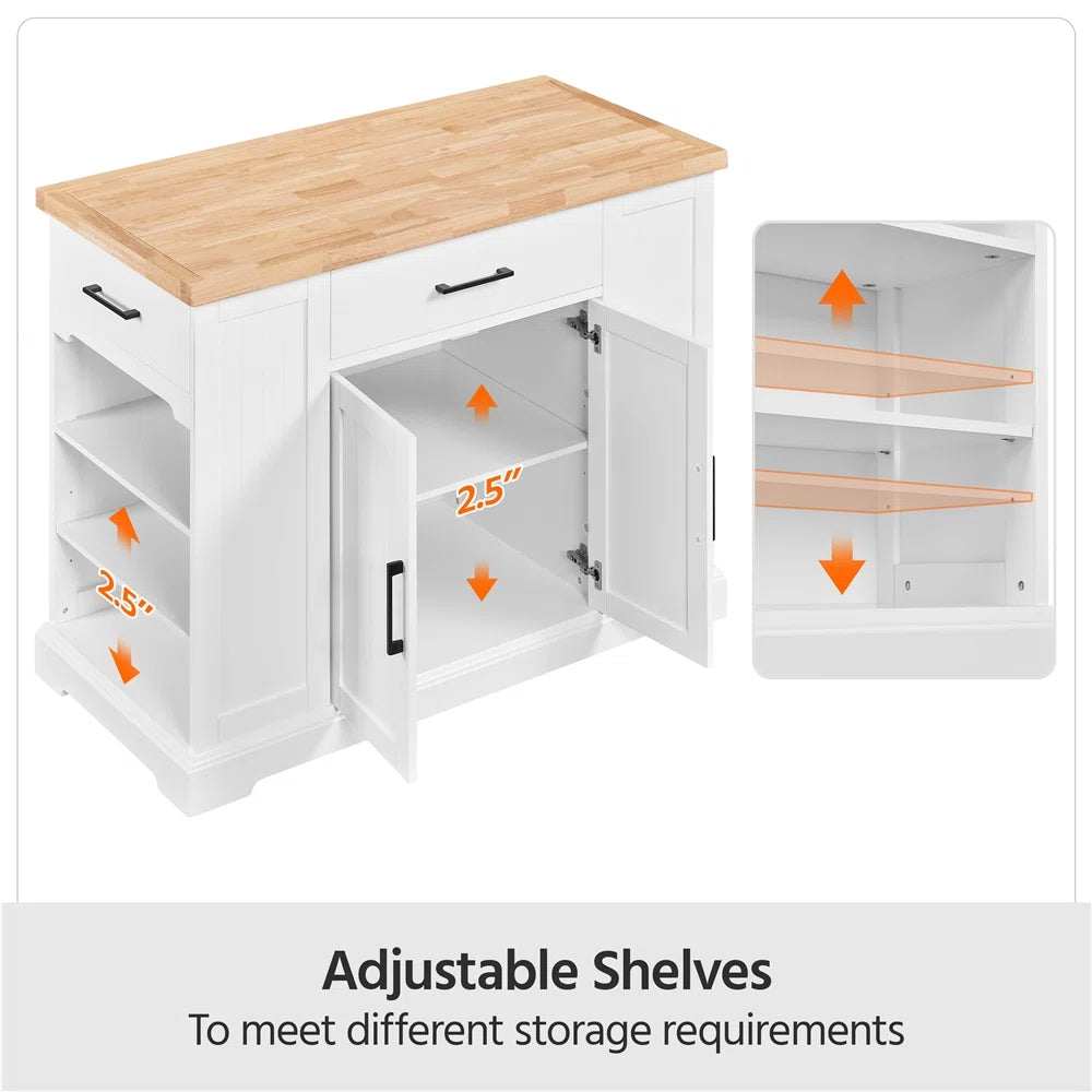 Kitchen Rack: Kitchen Island with Solid Wood Top
