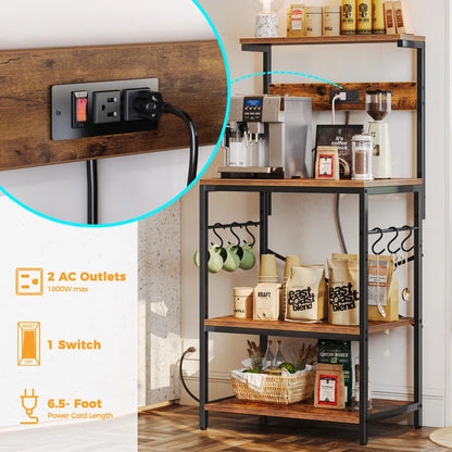 Kitchen Racks: with Power Outlet, Microwave Stand & Storage Shelf