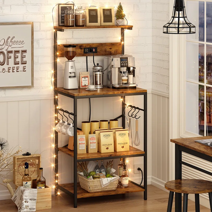 Kitchen Racks: with Power Outlet, Microwave Stand & Storage Shelf