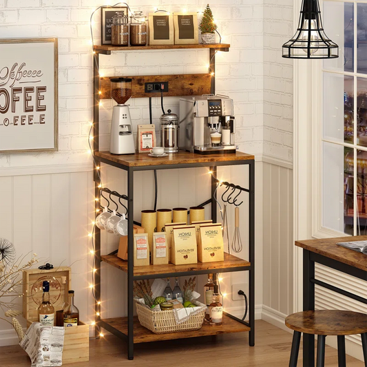 Kitchen Racks: with Power Outlet, Microwave Stand & Storage Shelf