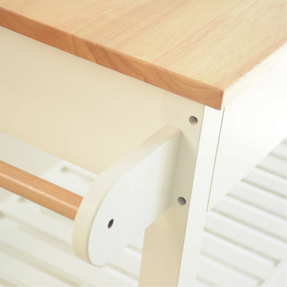 Kitchen Island Table: 45" Wide Solid Wood Kitchen Cart with Drawers, Shelves & Towel Rack