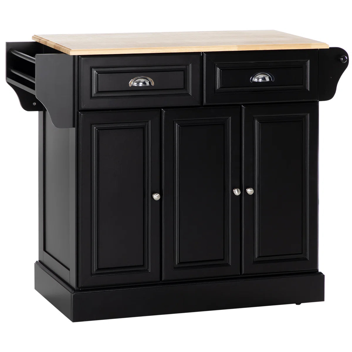 Kitchen Island Table: HOMCOM Kitchen Cart with Drawers, Cabinets, Spice Rack & Towel Rack
