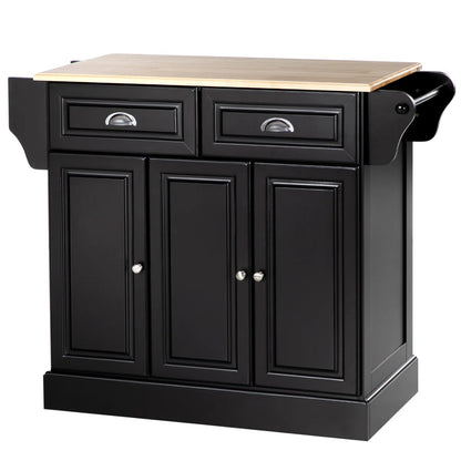 Kitchen Island Table: HOMCOM Kitchen Cart with Drawers, Cabinets, Spice Rack & Towel Rack