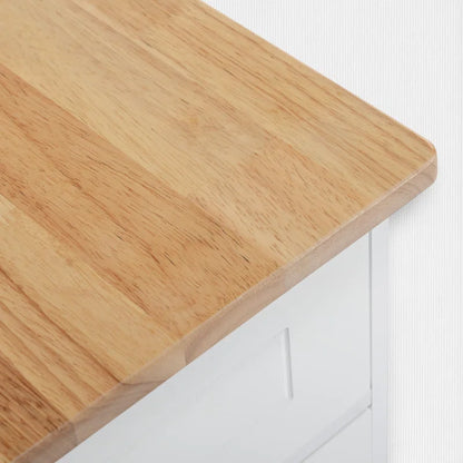 Kitchen Island Table: Tilt-Out Trash Cabinet with Charging Station & Storage Drawers