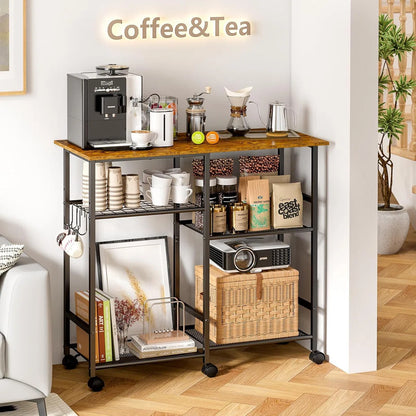 Kitchen Racks: Kitchen Microwave Cart, and Microwave Stand with Adjustable Shelf Rolling Storage Kitchen Baker's Rack with Wheels Living Room Cart Organizer Shelf