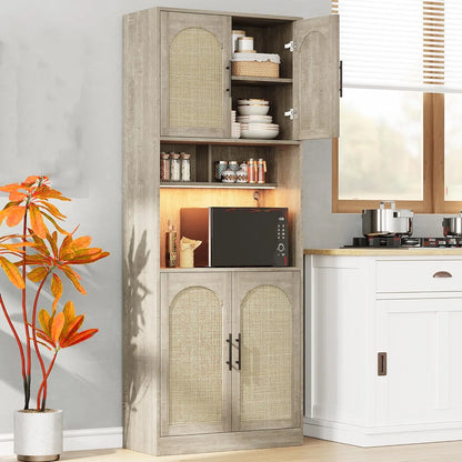 Microwave Stands: Stylish Microwave Stands with Cabinet and LED Lighting