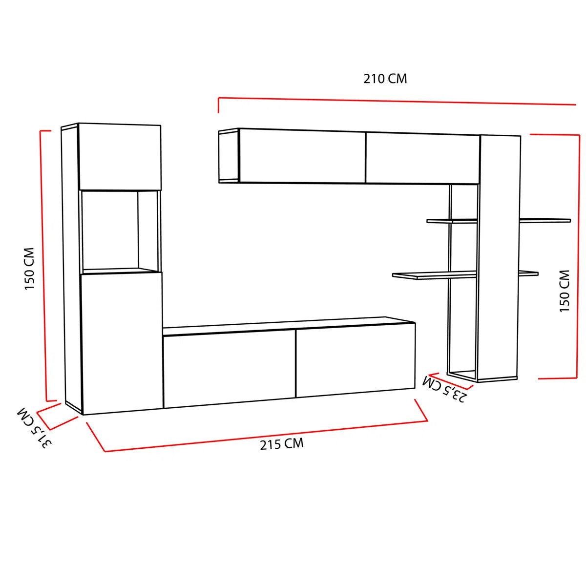 tv panel: Modern media center for up to 60" TVs with organized storage