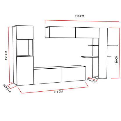 tv panel: Modern media center for up to 60" TVs with organized storage