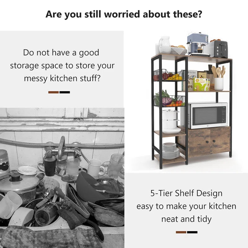 Microwave Stands: Multi-Purpose 31.4'' Steel Baker’s Rack with Microwave Stands