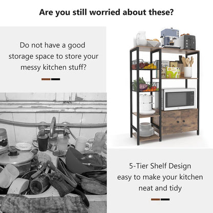 Microwave Stands: Multi-Purpose 31.4'' Steel Baker’s Rack with Microwave Stands