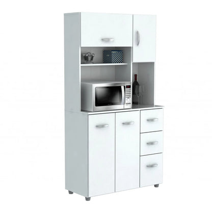 Microwave Stands:  66.1'' Kitchen Pantry Cabinet – Freestanding Microwave Stand with Storage Shelves & Cabinets