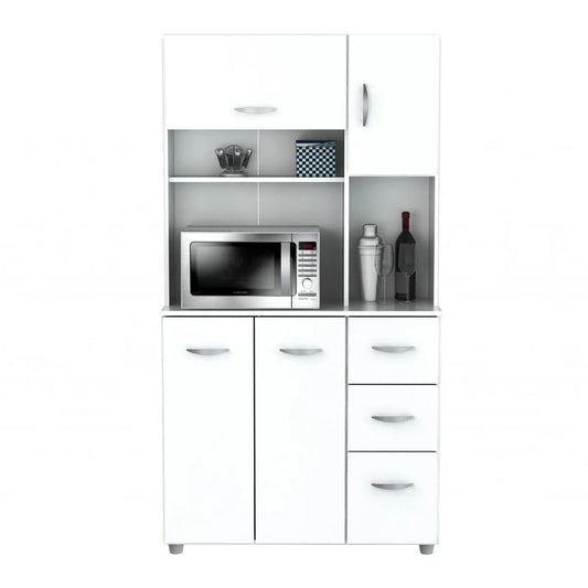 Microwave Stands:  66.1'' Kitchen Pantry Cabinet – Freestanding Microwave Stand with Storage Shelves & Cabinets