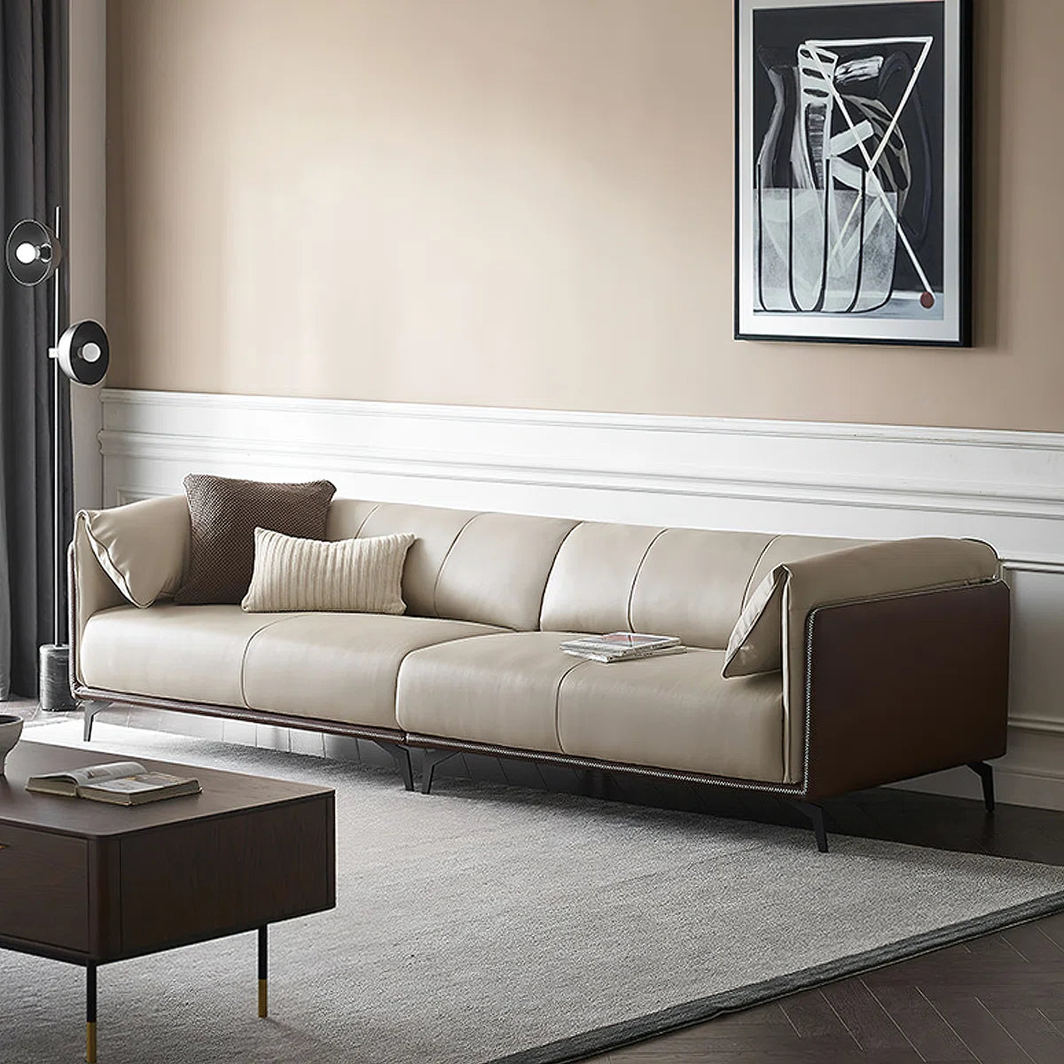 7 Seater Sofa Set:  3-Piece Faux Leather Living Room Furniture for Stylish Interiors