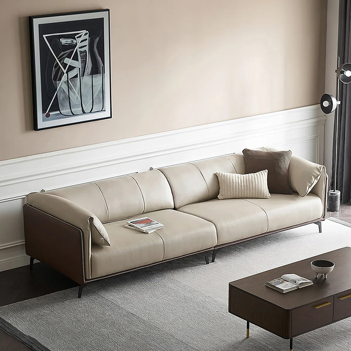 7 Seater Sofa Set:  3-Piece Faux Leather Living Room Furniture for Stylish Interiors