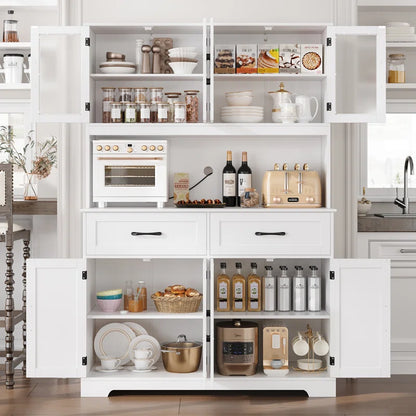 Microwave Stands :70.2" Pantry Cabinet with Microwave Hutch