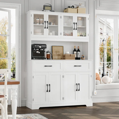 Microwave Stands :70.2" Pantry Cabinet with Microwave Hutch