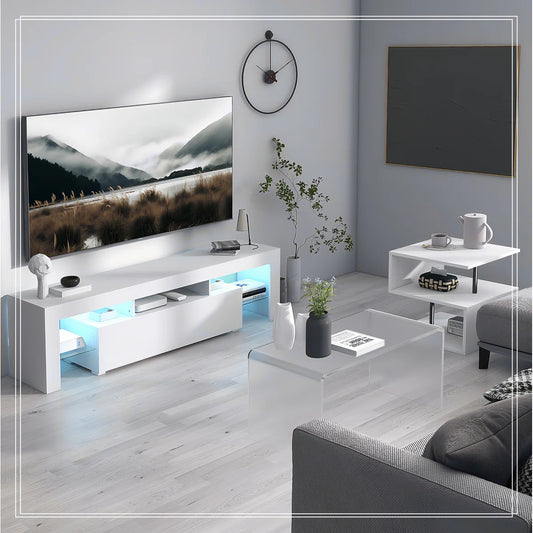 tv panel: LED tv panel for up to 55", modern console with flip door and glass shelf