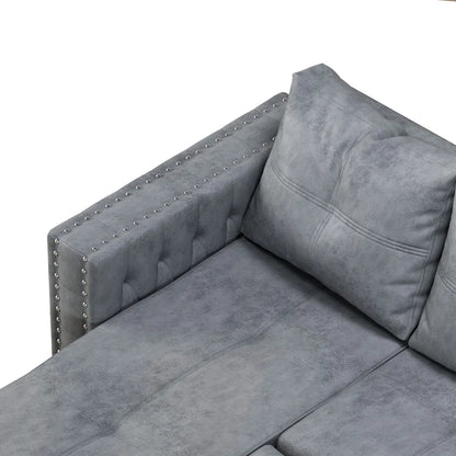 L Shape Sofa Cum Bed: 90.5'' Upholstered Sofa Bed