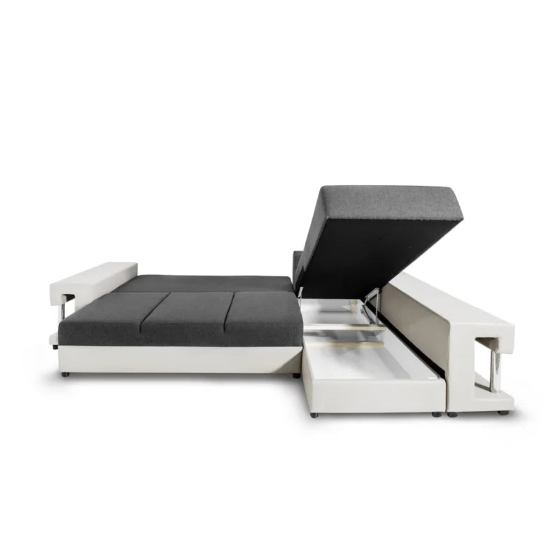 L Shape Sofa Cum Bed: Gray Sofa Bed For Living Room