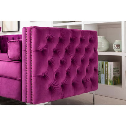 L Shape Sofa Set: 104" Wide Velvet Reversible Modular Sofa