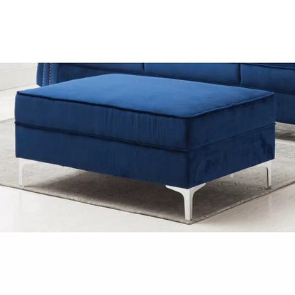 L Shape Sofa Set: 104" Wide Velvet Reversible Modular Sofa