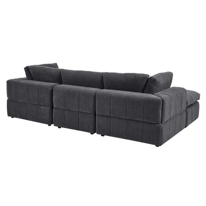 L Shape Sofa Set: 4-Piece Modular Sectional Sofa