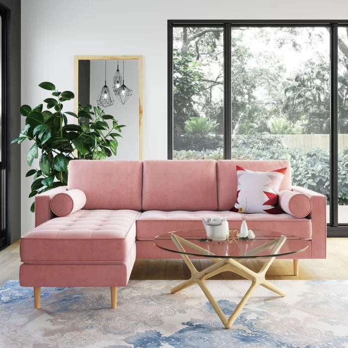 L Shape Sofa Set: 84" Wide Reversible Sofa and Chaise