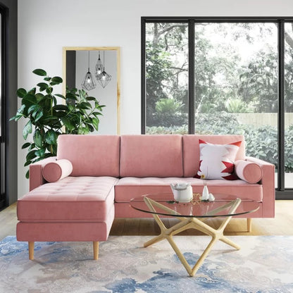 L Shape Sofa Set: 84" Wide Reversible Sofa and Chaise