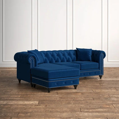 L Shape Sofa Set: Chesterfield-Inspired Design