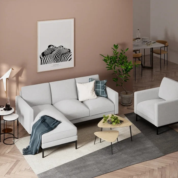L Shape Sofa Set: Compact Contemporary Design