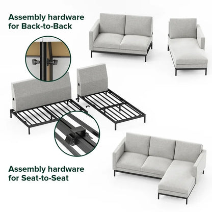 L Shape Sofa Set: Compact Contemporary Design