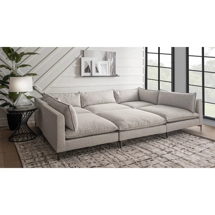 L Shape Sofa Set: Family-Friendly Fabric & Comfortable Sofa